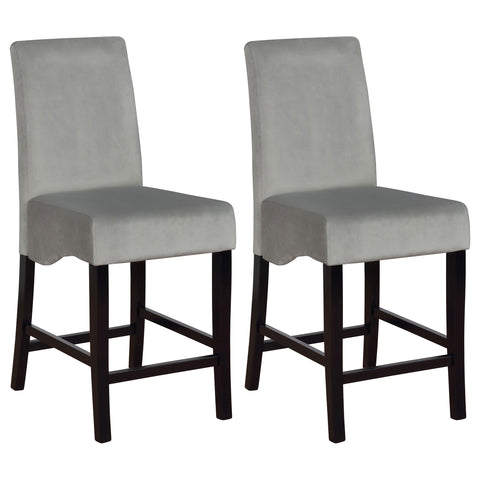 Elkton Velvet Upholstered Counter Chair Grey (Set of 2)Grey