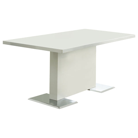 Caspian Rectangular 63-inch Dining Table White High GlossWhite High Gloss