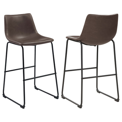Yamileth Upholstered Bar Chair Brown (Set of 2)Brown