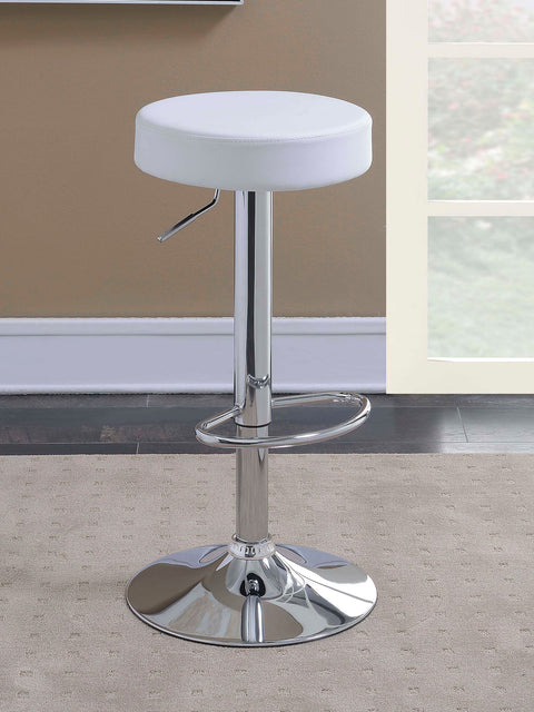 Risley Adjustable Backless Bar Stool Chrome and WhiteWhite