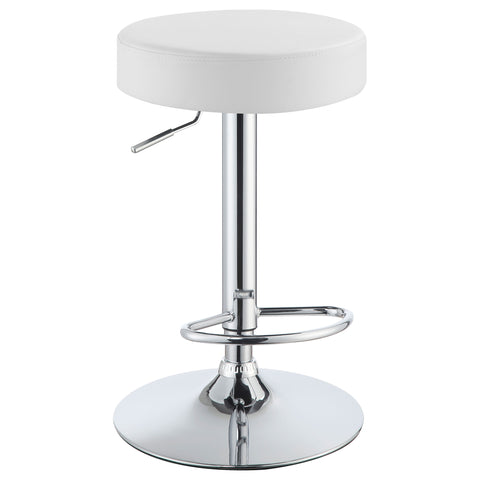 Risley Adjustable Backless Bar Stool Chrome and WhiteWhite