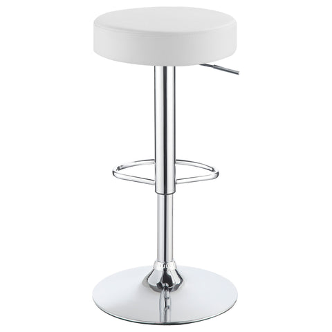 Risley Adjustable Backless Bar Stool Chrome and WhiteWhite