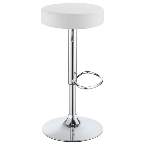 Risley Adjustable Backless Bar Stool Chrome and WhiteWhite