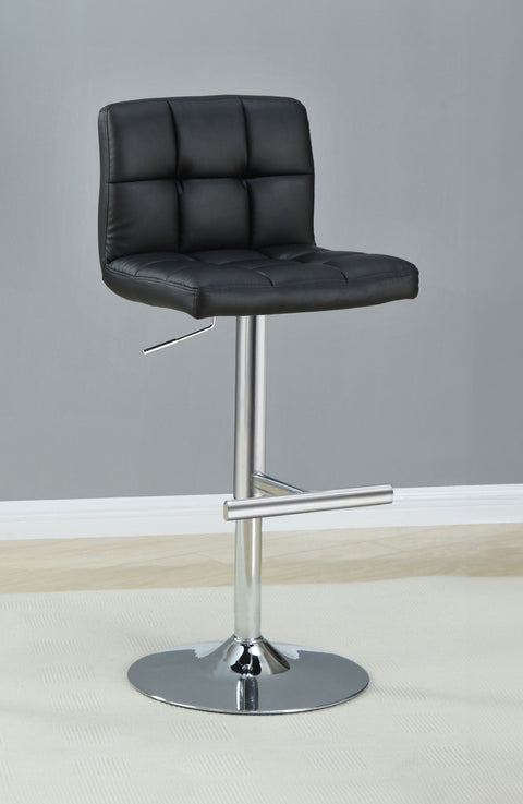 Cedric Upholstered Adjustable Bar Stool Black (Set of 2)Black