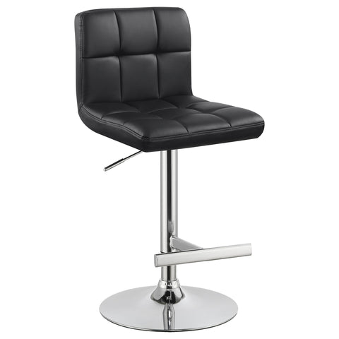 Cedric Upholstered Adjustable Bar Stool Black (Set of 2)Black
