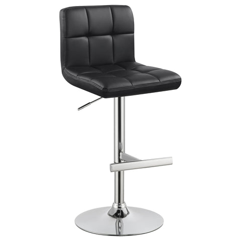 Cedric Upholstered Adjustable Bar Stool Black (Set of 2)Black