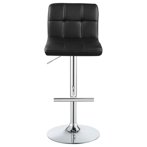 Cedric Upholstered Adjustable Bar Stool Black (Set of 2)Black