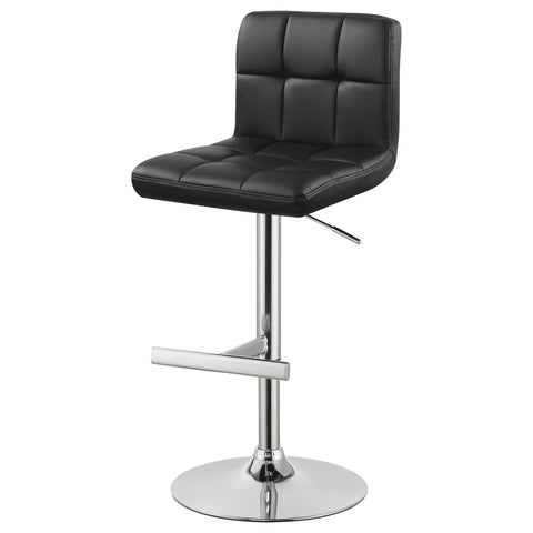 Cedric Upholstered Adjustable Bar Stool Black (Set of 2)Black
