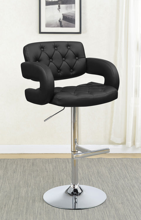 Alise Adjustable Bar Stool Black and ChromeBlack