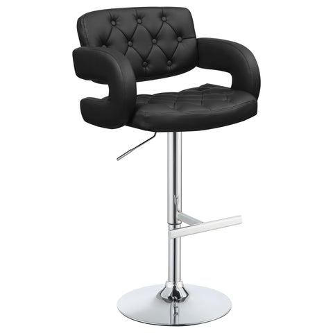 Alise Adjustable Bar Stool Black and ChromeBlack