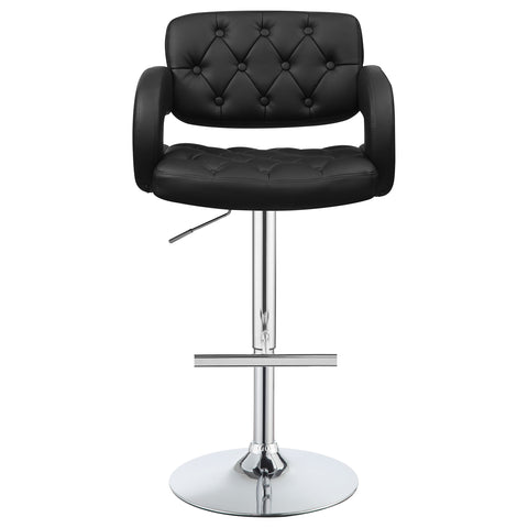 Alise Adjustable Bar Stool Black and ChromeBlack