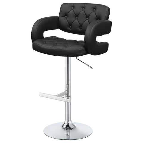 Alise Adjustable Bar Stool Black and ChromeBlack