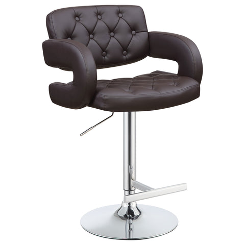 Alise Adjustable Bar Stool Chrome and BrownBrown