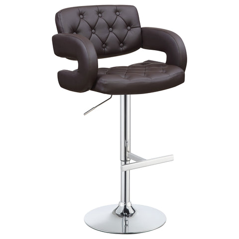 Alise Adjustable Bar Stool Chrome and BrownBrown