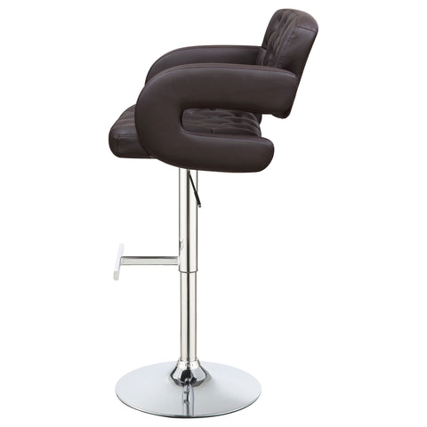 Alise Adjustable Bar Stool Chrome and BrownBrown