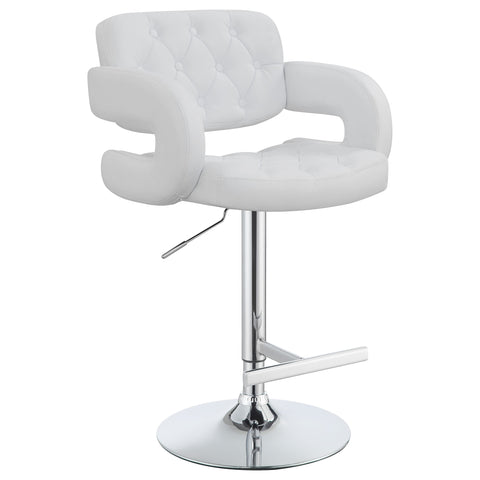 Alise Adjustable Bar Stool Chrome and WhiteWhite