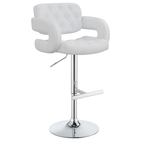 Alise Adjustable Bar Stool Chrome and WhiteWhite