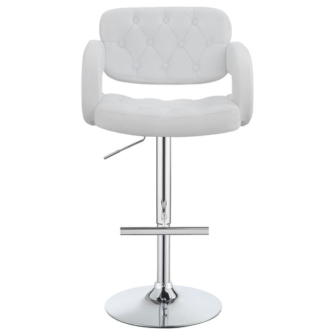 Alise Adjustable Bar Stool Chrome and WhiteWhite