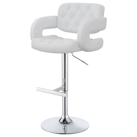 Alise Adjustable Bar Stool Chrome and WhiteWhite
