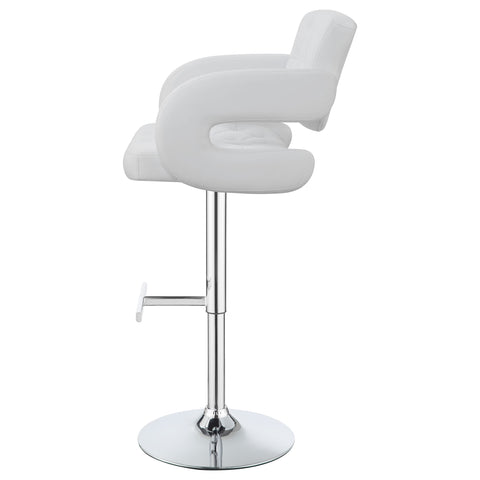 Alise Adjustable Bar Stool Chrome and WhiteWhite