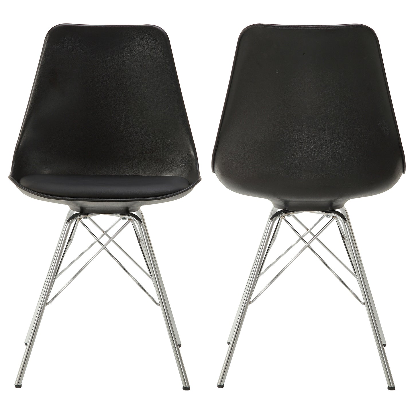 trofello polypropylene dining side chair black (set of 2)black