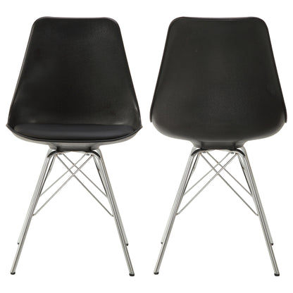 Trofello Polypropylene Dining Side Chair Black (Set of 2)Black