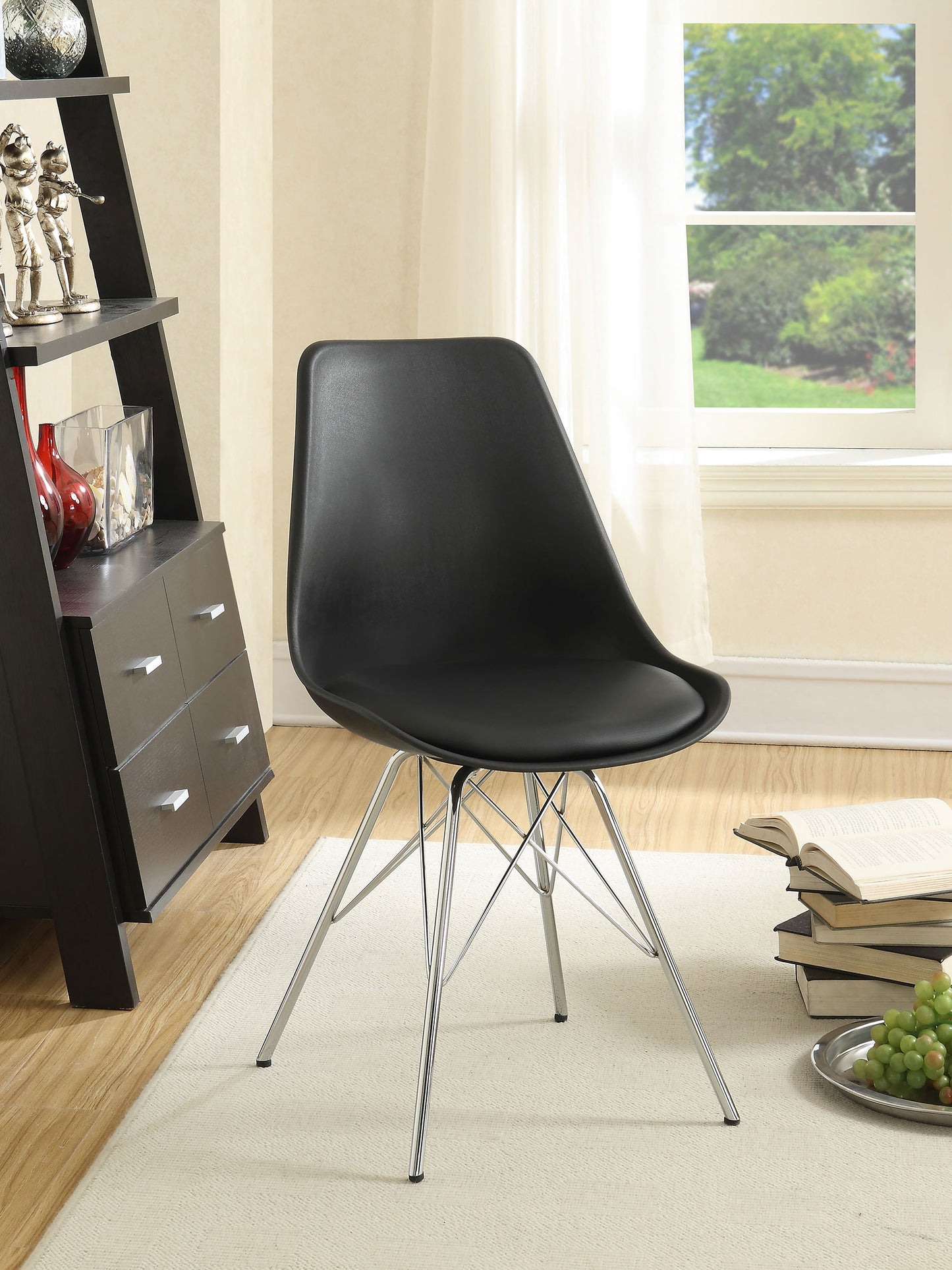 trofello polypropylene dining side chair black (set of 2)black