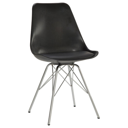 Trofello Polypropylene Dining Side Chair Black (Set of 2)Black