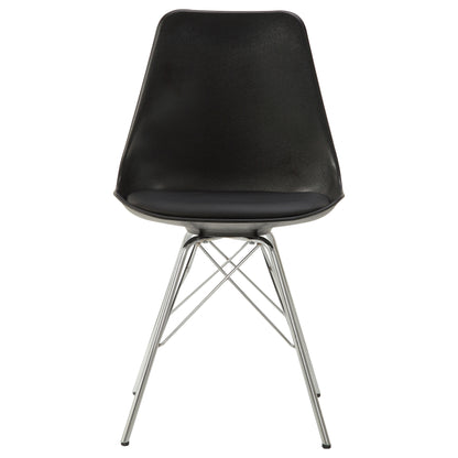 Trofello Polypropylene Dining Side Chair Black (Set of 2)Black