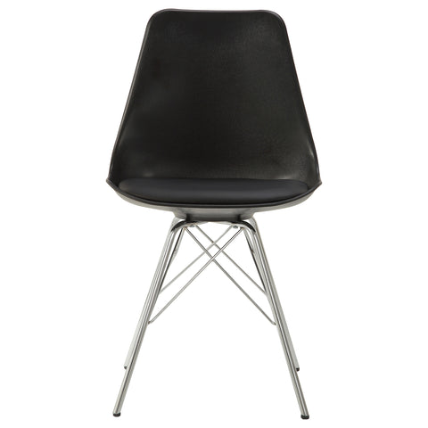 Trofello Polypropylene Dining Side Chair Black (Set of 2)Black