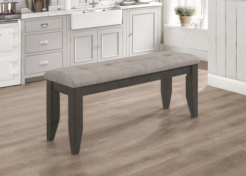 Carisi Fabric Upholstered Wood Dining Bench Dark GreyDark Grey