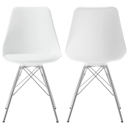 Trofello Polypropylene Dining Side Chair White (Set of 2)White