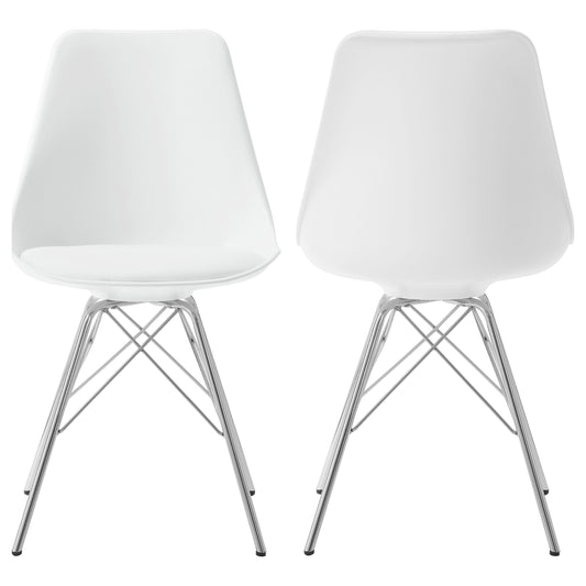 Trofello Polypropylene Dining Side Chair White (Set of 2)White