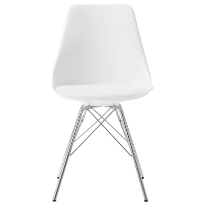 Trofello Polypropylene Dining Side Chair White (Set of 2)White