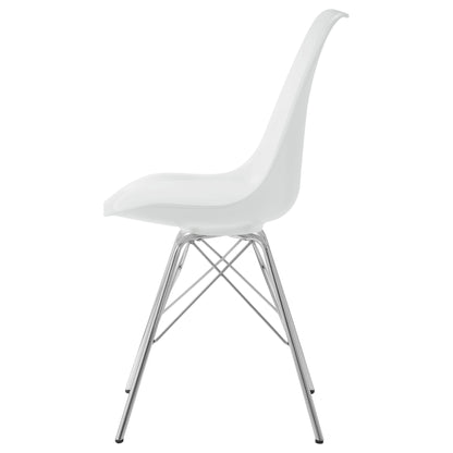 Trofello Polypropylene Dining Side Chair White (Set of 2)White