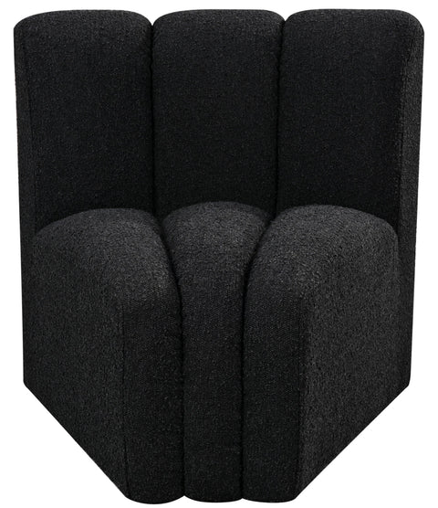 Yara Boucle Fabric Upholstered Curved Corner Chair, 1 Piece
