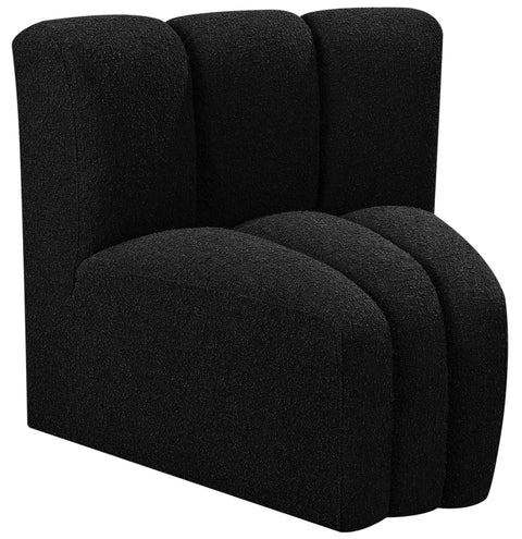 Yara Boucle Fabric Upholstered Curved Corner Chair, 1 Piece
