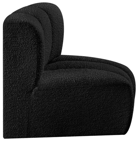 Yara Boucle Fabric Upholstered Curved Corner Chair, 1 Piece