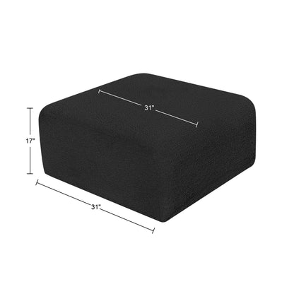 Zara Black Boucle Fabric Ottoman Ott