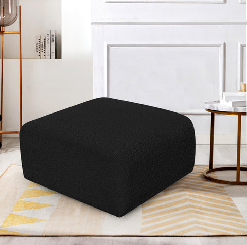 Briar Black Boucle Fabric Upholstered Modular Ottoman, 1 Piece