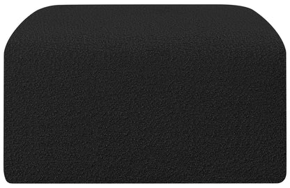 Zara Black Boucle Fabric Ottoman Ott