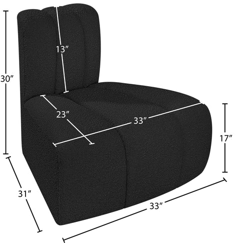 Briar Black Boucle Fabric Upholstered Modular Reverse Corner Chair, 1 Piece