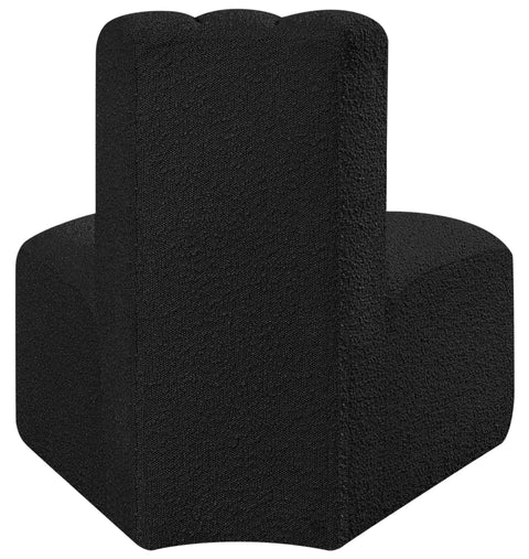 Briar Black Boucle Fabric Upholstered Modular Reverse Corner Chair, 1 Piece