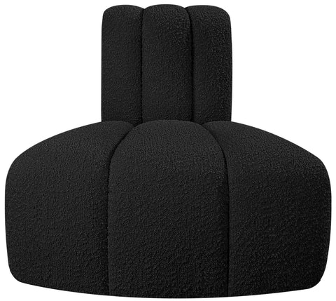 Briar Black Boucle Fabric Upholstered Modular Reverse Corner Chair, 1 Piece