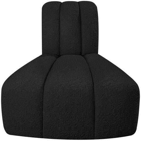Briar Black Boucle Fabric Upholstered Modular Reverse Corner Chair, 1 Piece