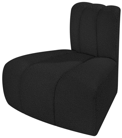 Briar Black Boucle Fabric Upholstered Modular Reverse Corner Chair, 1 Piece