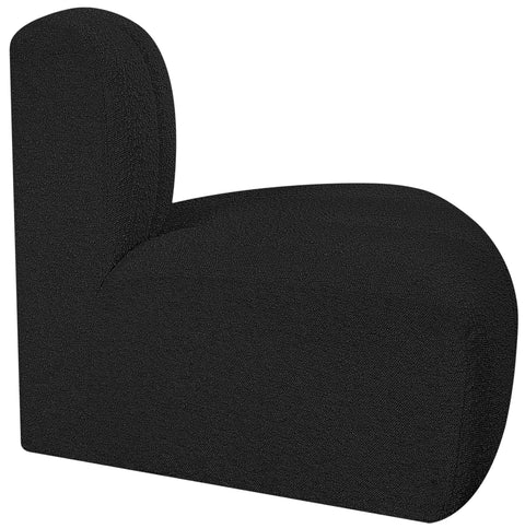 Briar Black Boucle Fabric Upholstered Modular Reverse Corner Chair, 1 Piece