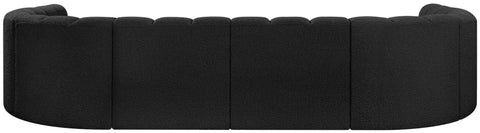 Yara 161" Black Boucle Fabric Upholstered Sectional, 10-Piece
