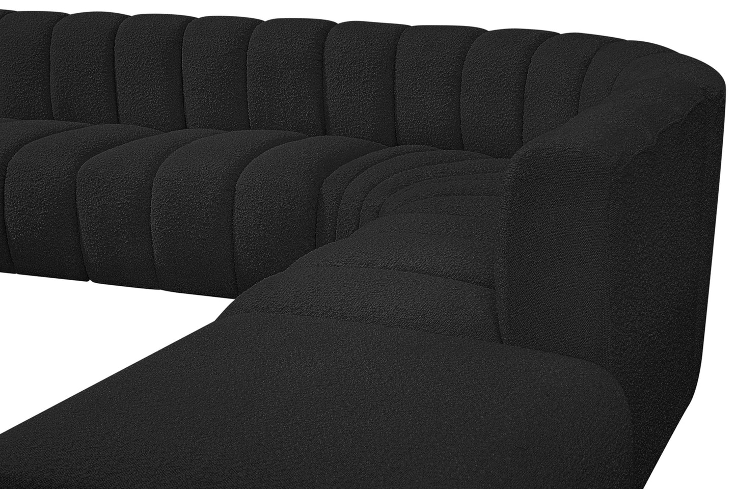 zara black boucle fabric modular sofa s10a