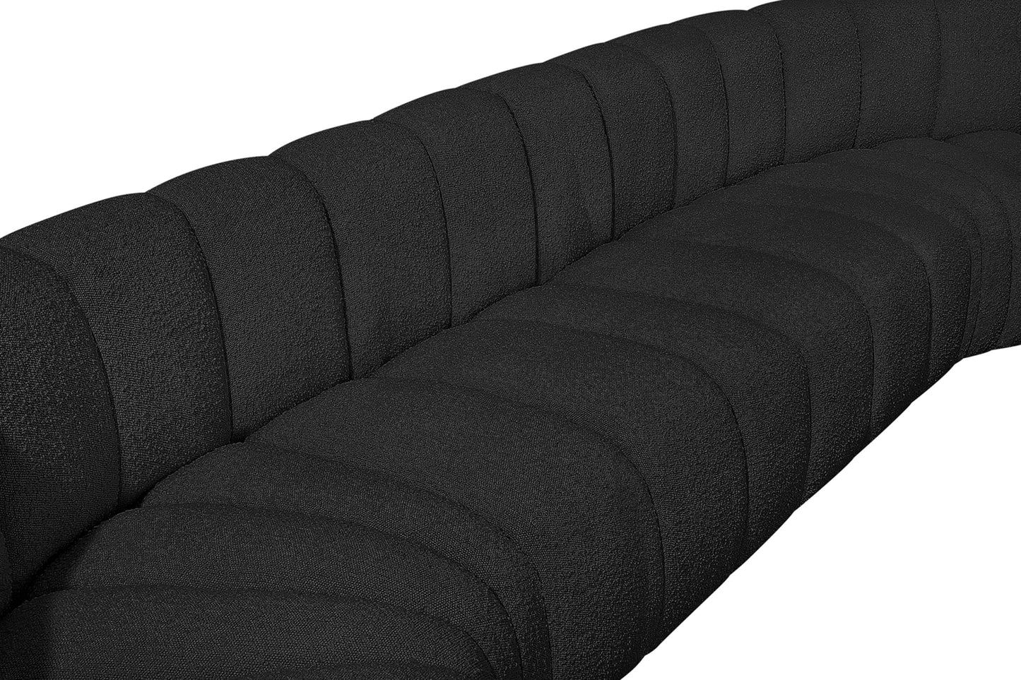 zara black boucle fabric modular sofa s10a